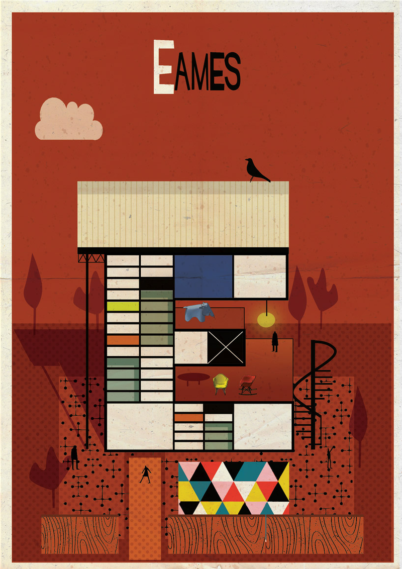 Illustration for article titled This alphabet models each letter on a particular architect's designs